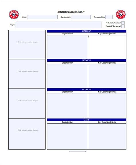 free soccer session planner template.